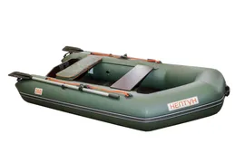 Лодка надувная ПВХ под мотор НЕПТУН КМ 280 PRO (коврик-книжка, накладка на сиденье) цвет оливковый